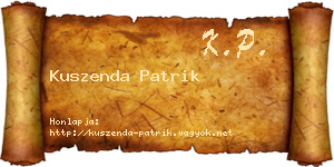 Kuszenda Patrik névjegykártya